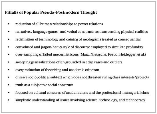 Hallmarks of Postmodern Thought